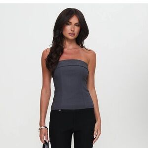 Princess Polly Gray Strapless Top